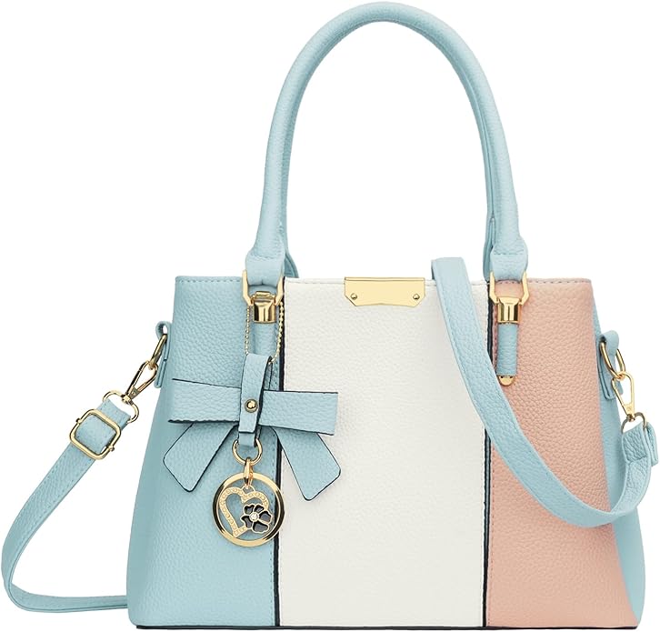 KKXIU 3 Zippered Compartments Purses and Handbags for Women Top Handle Satchel Shoulder Ladies Bags