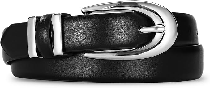 Women's Belt Fashion Buckle Premium Synthetic Leather Ladie Belts for Jeans Minimalist Design Gifts for Women