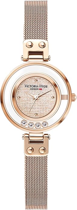 VICTORIA HYDE Small Dial Women Watches,Mesh Band Dainty Gold Watches for Women