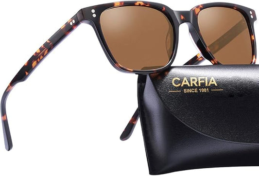 CARFIA Polarized Sunglasses for Women: Acetate, Small/Medium Size, UV400 Anti Glare CA5354