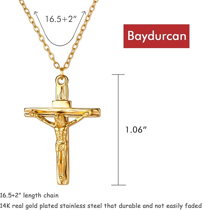 Baydurcan Dainty Gold Necklace for women - 14K Gold Plated Pendant Necklaces Gifts for Friends Sister Mother, Birthday, Christmas, Graduation, Inspirational Gifts
