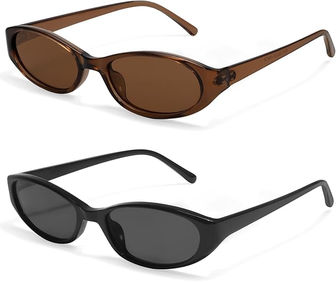 Retro Oval Sunglasses for Women 2026 90s Small Chic Cat Eye Sun Glasses Sunnies Lightweight Shades