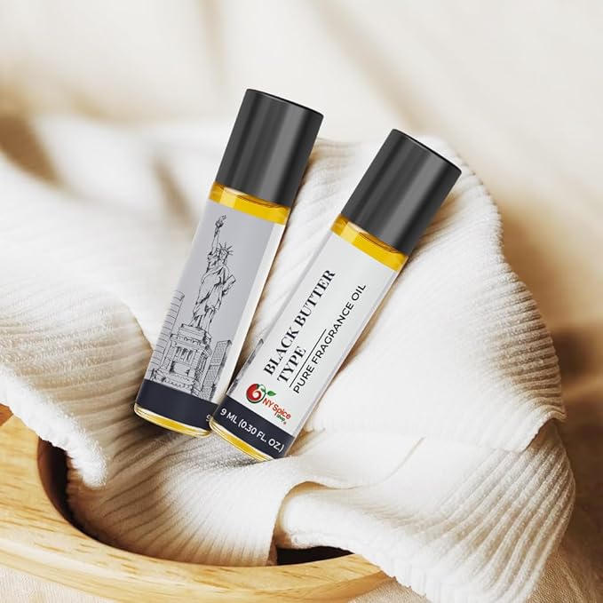 NY Spice Shop Black Butter Type Musk Fragrance – Pack of 3 Musky Sweet Notes - Body Oil Fragrance with Warm Deep Musk Long Lasting Aroma - Body Perfume Essence for Personal Scent Collection