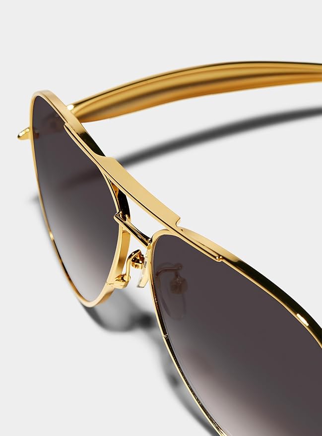 Retro Gold Aviator Sunglasses for Women Men, 2025 Metal Oversized 70s Aviators Sun Glasses