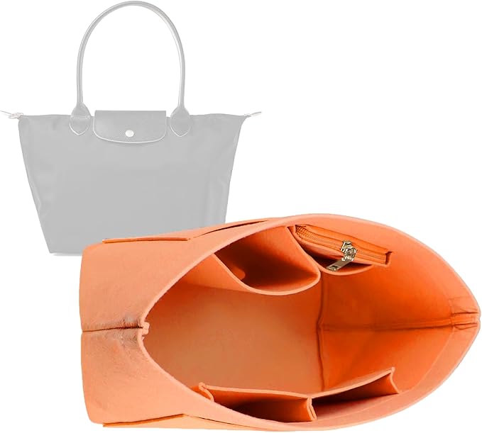 Lckaey Purse Organizer Insert for longchamps bags for women(Large) Handbags Organizer 1012orange-L