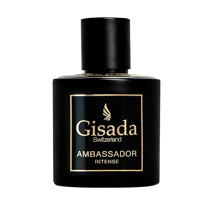Gisada Ambassador Intense Cologne for Men - Perfume for Men with Strong, Masculine Scent & Classic Fragrance - Lasting Scent with Warm, Citrusy, Spicy, Oriental Notes - Made in Switzerland, 3.3 fl.oz.