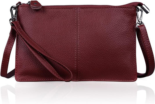 befen Genuine Leather Wristlet Clutch Wallet Purses Small Crossbody Bags for Women with RFID Blocking Card Slots