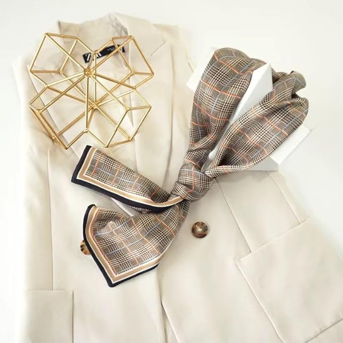 100% Mulberry Silk Ribbon Scarf for Hair Beach Head Wraps for Women Handbag accessories Necktie
