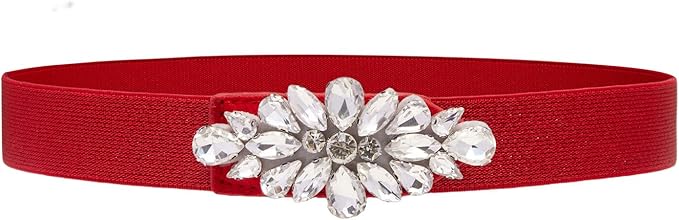 Womens Belts for Dress Fashion Rhinestone Elastic Bow Belt Skinny Waist Belt