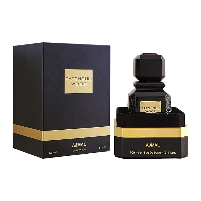 Ajmal Patchouli Wood Eau De Parfum Men 3.4 Oz / 100 ML Perfume For Men | Long Lasting Spicy Woody Fragrance - Made In Dubai