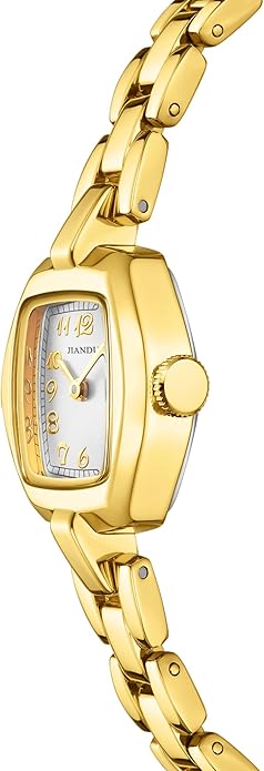 JIANDUN Vintage Small Gold Women’s Watch, Elegant Stainless Steel Bracelet, Water-Resistant with Tools Included