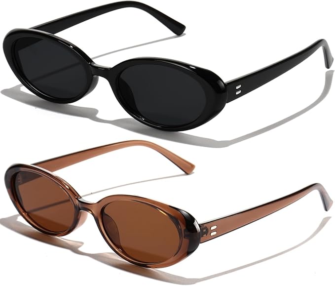 Oval Sunglasses for Women Men Fashion Small 90s Style Sun Glasses UV400