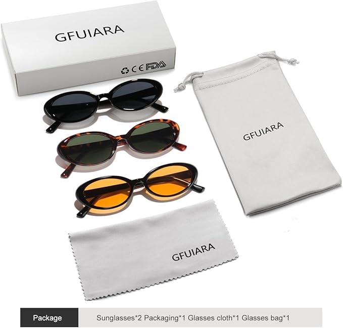 Oval Sunglasses for Women Men Fashion Small 90s Style Sun Glasses UV400