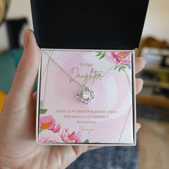 VIRAGIL To My Daughter Gift Necklace From Dad or Mom - Badass Daughter Jewelry With Heartfelt Message & Elegant Box