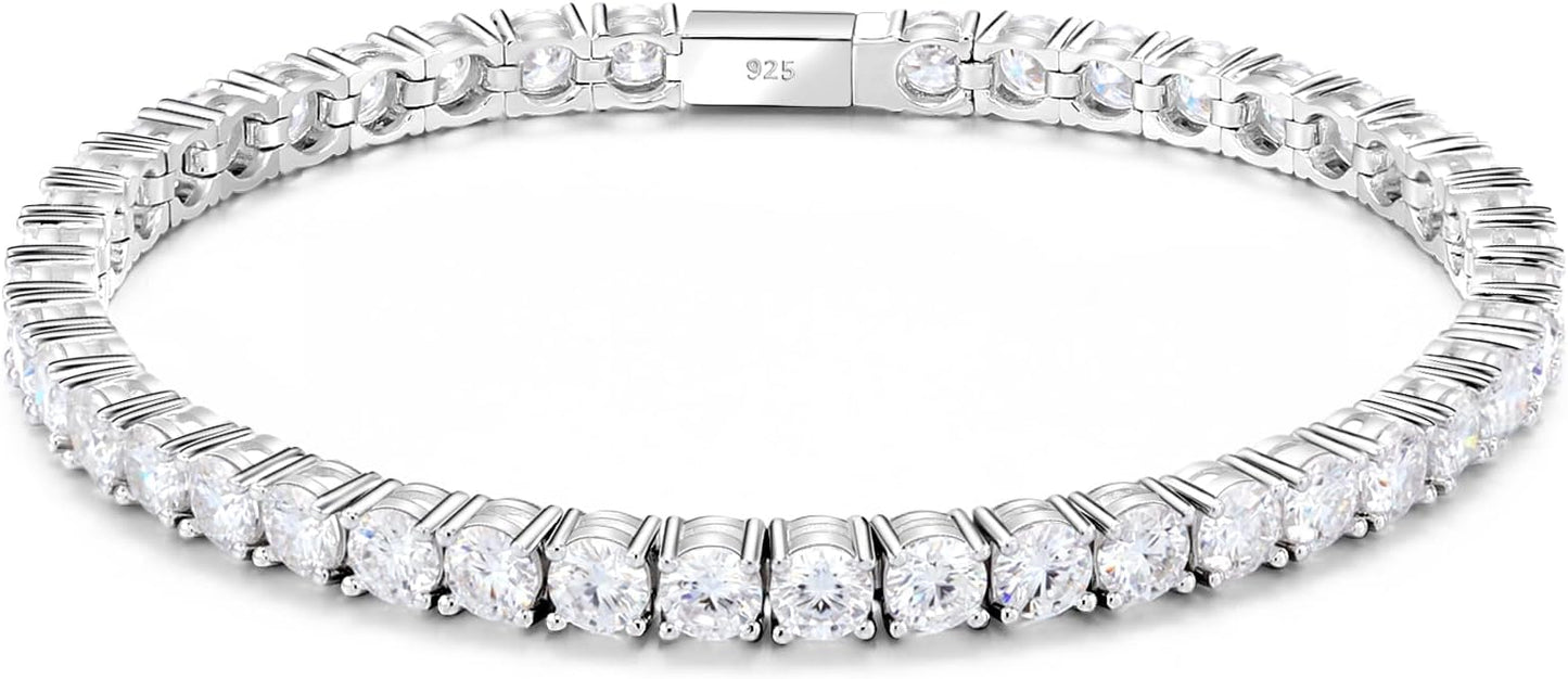 Moissanite Tennis Bracelet For Women S925 Silver Jewelry, Luxury Silver Bracelets,Valentines Day Gifts For Couples Sister Girlfriend Wife Gifts6.5'-7.5'' Length