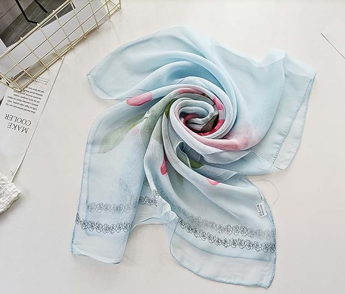 Pokeedioty Women’s Scarf Lightweight Elegant Floral Pattern Scarf Fashion Scarves Sheer Scarfs Shawls