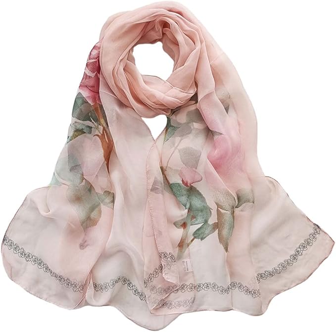 Pokeedioty Women’s Scarf Lightweight Elegant Floral Pattern Scarf Fashion Scarves Sheer Scarfs Shawls
