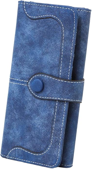 Women's Vegan Leather 17 Card Slots Card Holder Long Big Bifold Wallet