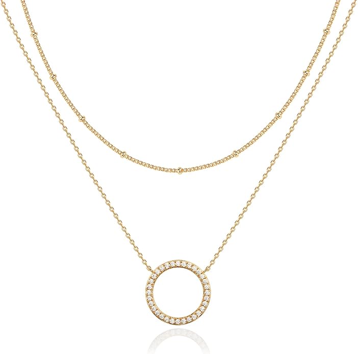 PAVOI 14K Gold Plated Layering Necklaces | Stylish Minimalist Design Pendant Necklaces | Butterfly, Heart, Lock, Evil Eye, Coin, Lightning Bolt, Circle, Cross Pendants for Women