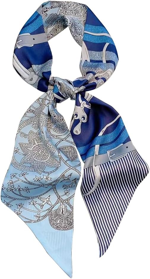 Livrerpi Silk Feeling Head Scarf Fashion Satin Hair Scarf Square Long Scarves for Women Gifts
