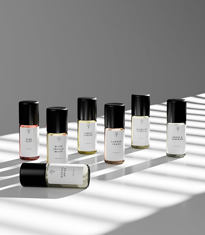 Eternal perfume Oils Travel Size Mini Mist Gift Set 7 Piece Collection perfumes for women unisex Long Lasting perfume sets for womens 7 x 3 ml/0.17 FL Oz Gift Set for Women