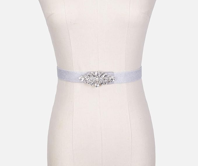 Womens Belts for Dress Fashion Rhinestone Elastic Bow Belt Skinny Waist Belt