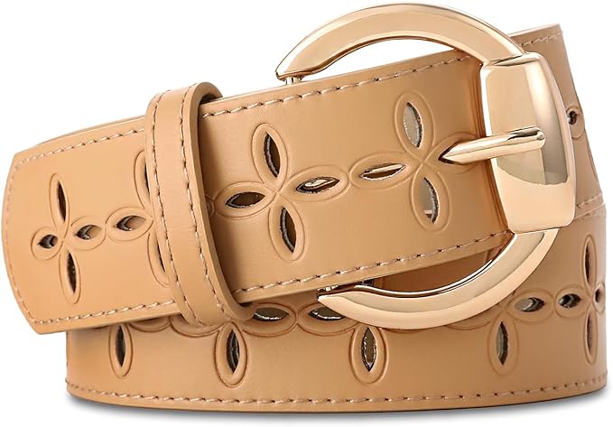 Wide Belts for Women Leather Wide Belts Fashion Thick Black Belt With Gold Buckle Belt for Dresses