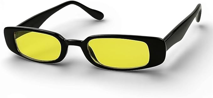 ShadyVEU Slim Classic Rectangular Sunglasses UV Protection 90’s Vintage Small Wide Retro Frame Fashion Shades