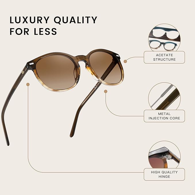 DUCO Polarized Sunglasses for Women Retro Round Women's Sunglasses Classic Vintage UV400 Shades DC1230
