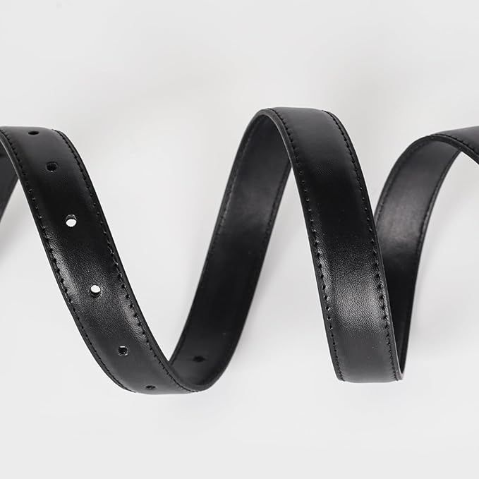 Women's Fashion Classic Metal Buckle Leather Belt with Jeans Dress