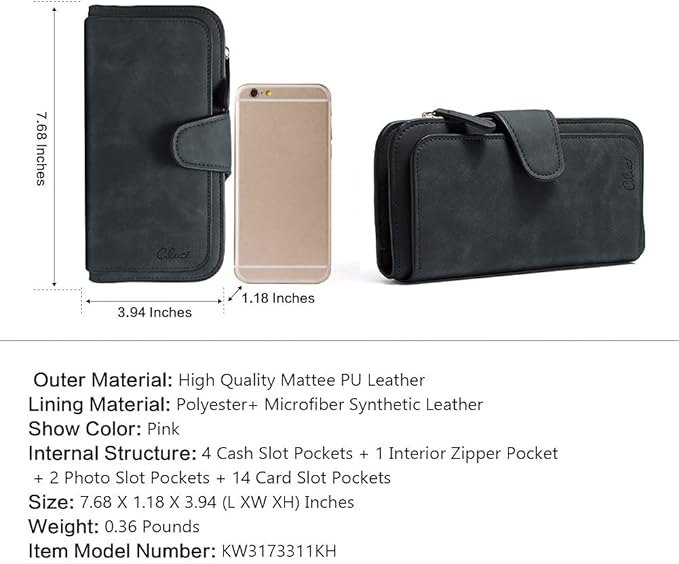 CLUCI Wallet For Women PU Leather RFID Blocking Womens Wallet Bifold Card Holder with ID Window Gifts for Women Birthday | RFID Blocking, Designer, Trifold, Card Holder, ID Window