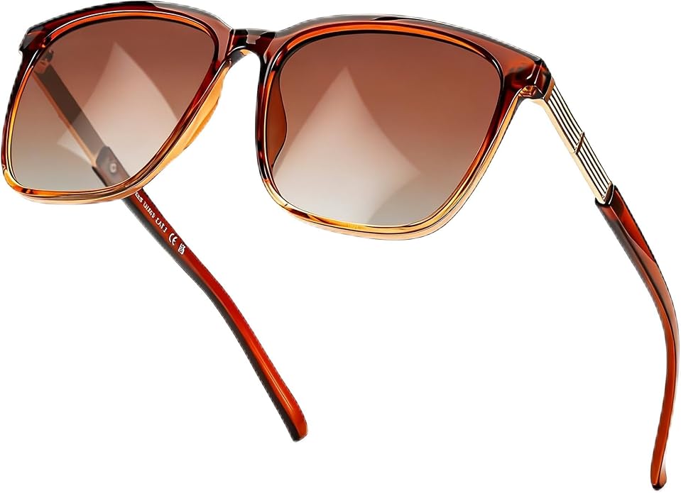SIPHEW Oversized Square Sunglasses for Women|Lightweight Fashion Sunglasses 100% UV400 Protection|Trendy Mirrored Shade