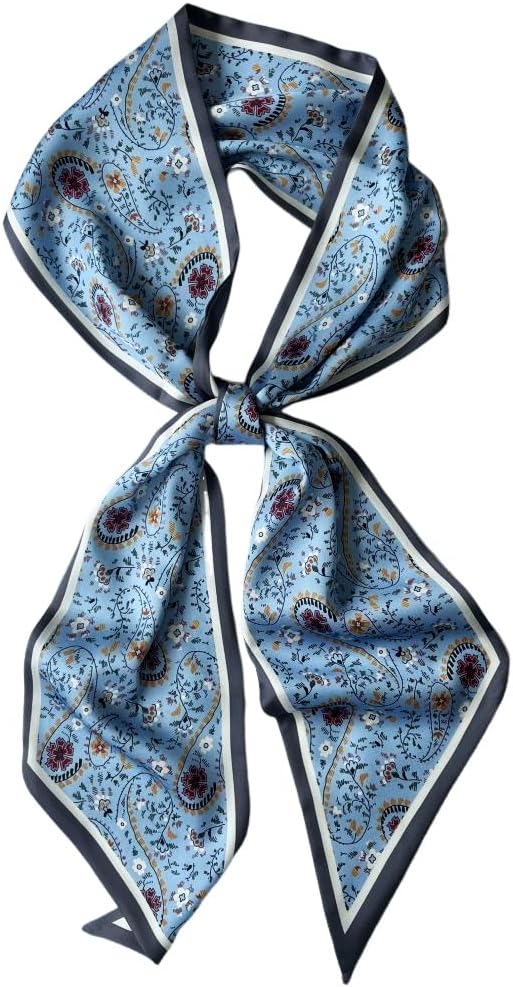 Silk Head Scarf for Hair Fashion Headwrap for Women Lightweight Neck Tie