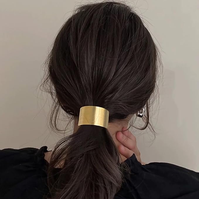 Metal Ponytail Hair Clips Gold Ponytail Holder Cuffs,Retro French Barrettes Large For Women Girls Long Thick Curly Hair Decorative Accessories