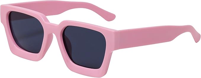 Retro Square Frame Sunglasses for Women Men Fashion Chunky Rectangle Sun Glasses UV400 Protection