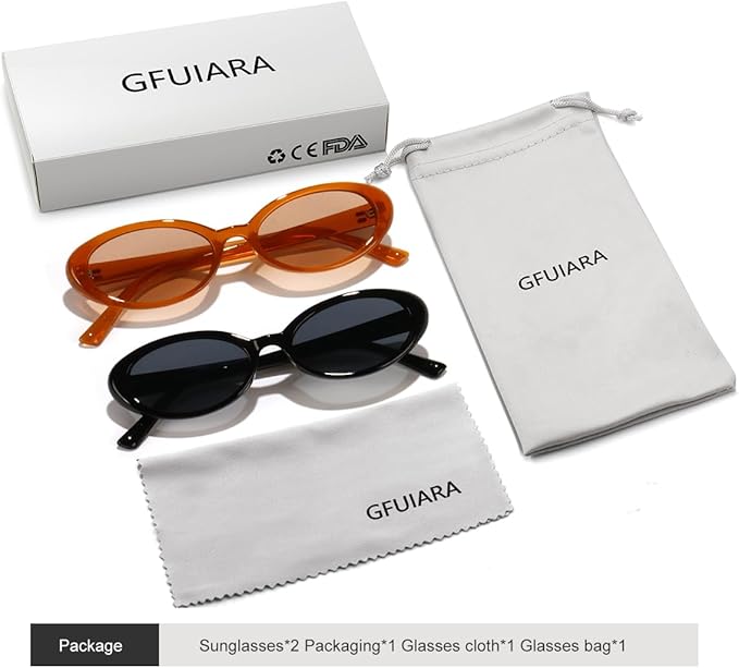 Oval Sunglasses for Women Men Fashion Small 90s Style Sun Glasses UV400