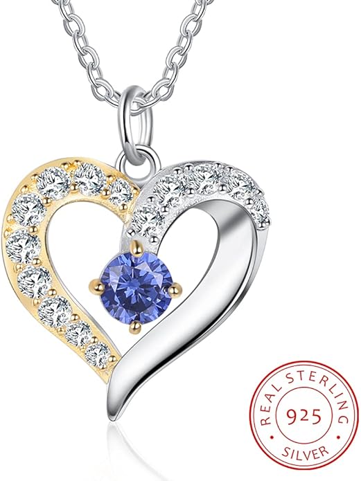 GLAMCARAT Personalized mothers necklace with birthstones names sterling silver jewelry for women customized engraved necklace