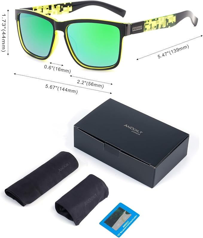ANDOILT Sport Polarized Square Sunglasses