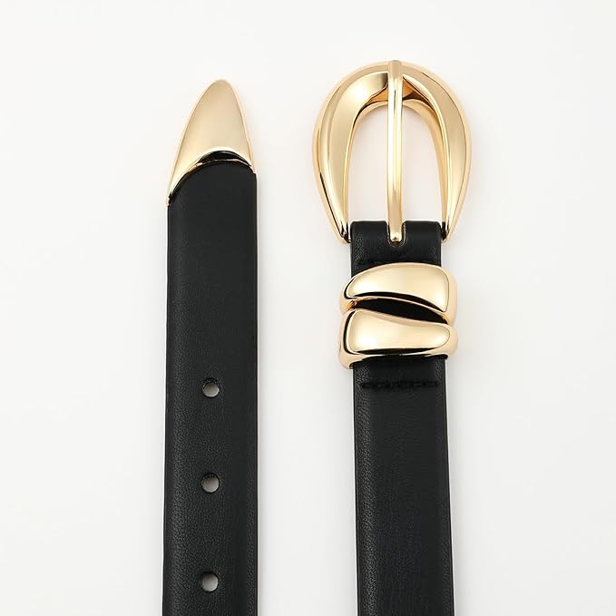 Fashion Waist Belt with Gold Buckle Women's Belts for Jeans Stylish Leather Belts for Women