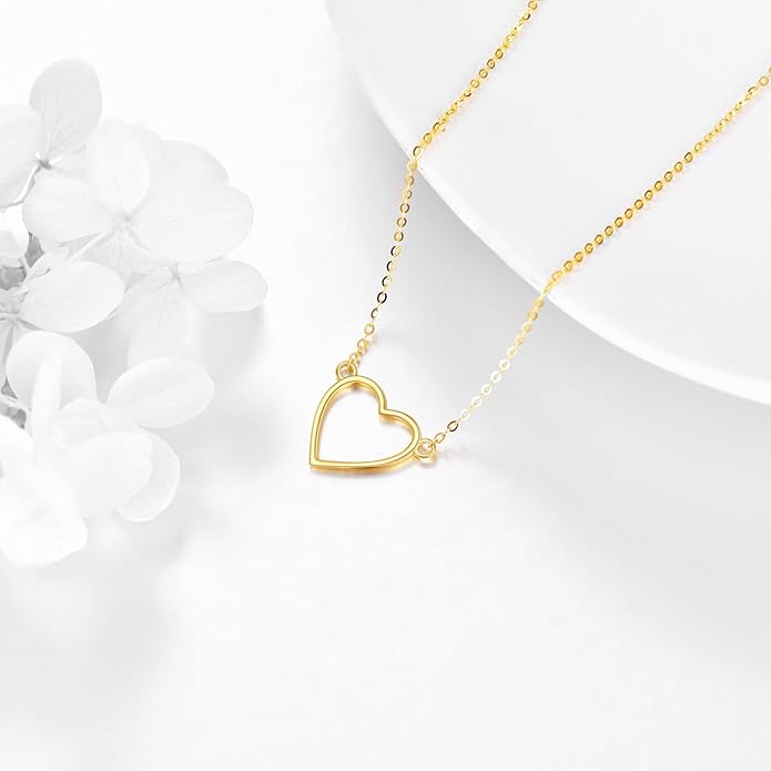KECHO 14k Gold Simple Circle Necklace Karma Pendant Necklace for Women Jewelry