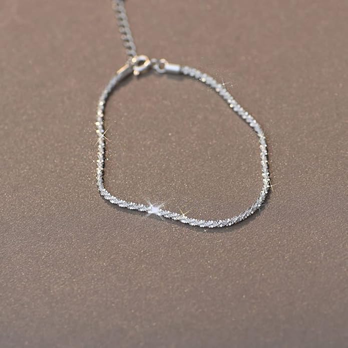 MIDEEO Bracelets for Women Dainty Layered Herringbone Twisted Rope Chain Bracelets Set Layering Dot CZ Leave Beaded Bracelets Dainty Cubic Zirconia Tennis Chain Bracelet Jewelry Gifts