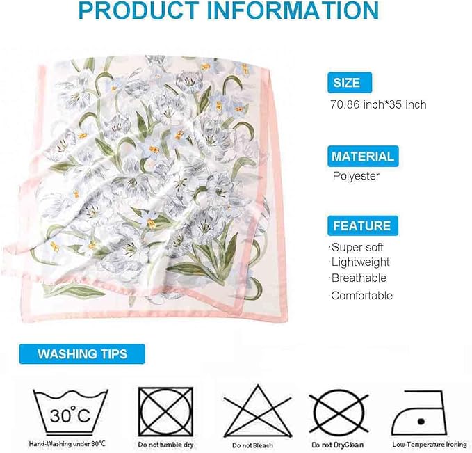 Xyueanlo Scarfs for Women Lightweight Scarves Fashion Print Floral Pattern Head Scarf Wraps Shawls