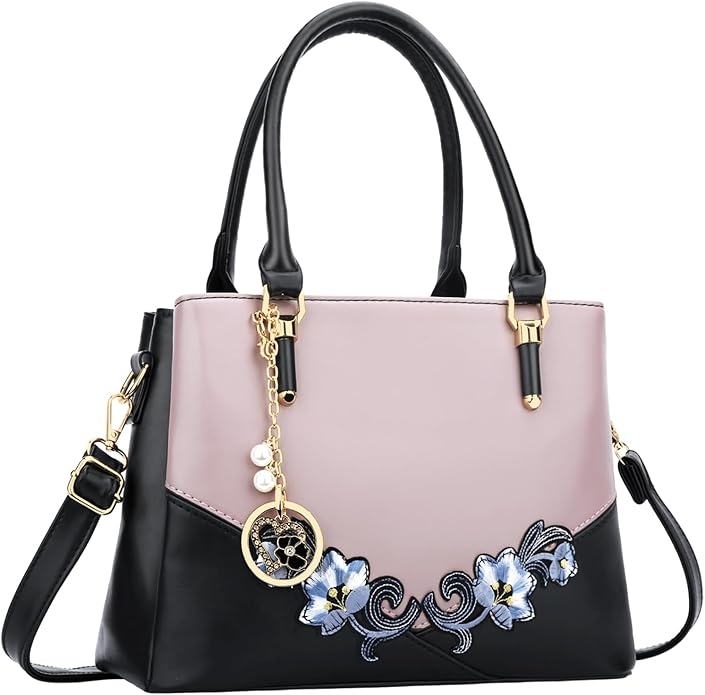KKXIU 3 Zippered Compartments Purses and Handbags for Women Top Handle Satchel Shoulder Ladies Bags