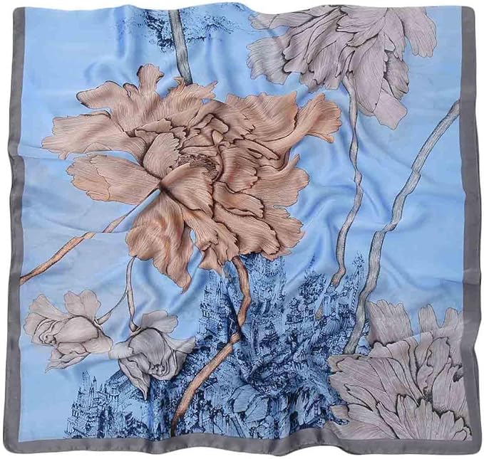 Pokeedioty Scarfs for Women Lightweight Head Scarf Fashion Scarves Elegant Floral Pattern Sunscreen Shawls and Wraps