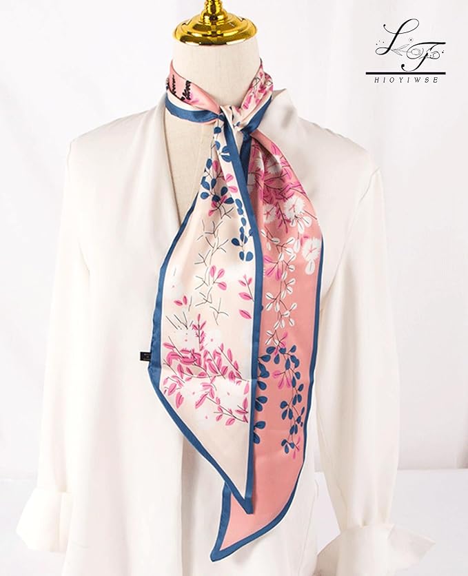 Head Scarf Hair Neck Scarves For Women Purse Bag Scarfs For Handbags Silky Long Thin Satin Headscarf Fashion