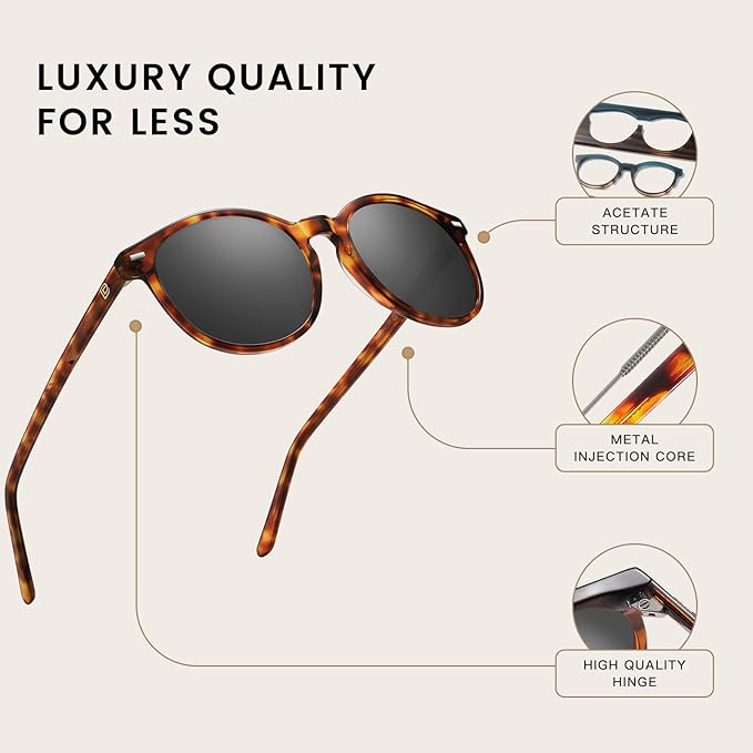 DUCO Polarized Sunglasses for Women Retro Round Women's Sunglasses Classic Vintage UV400 Shades DC1230
