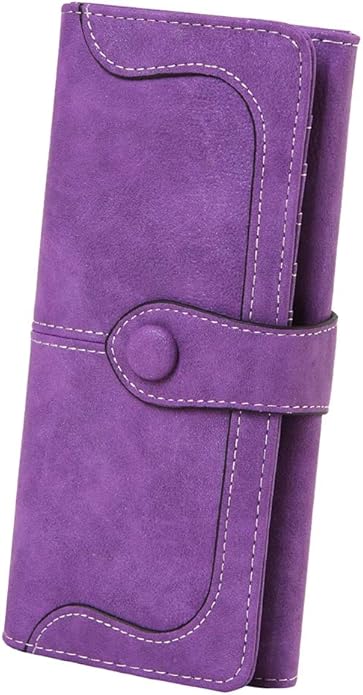 Women's Vegan Leather 17 Card Slots Card Holder Long Big Bifold Wallet