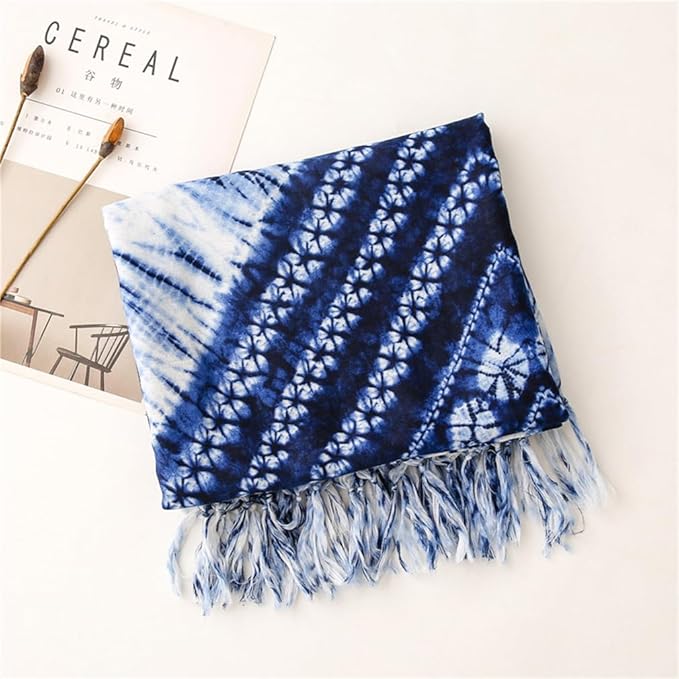 Yeieeo Boho Scarf for Women Lightweight Floral Printed Scarf Fall Winter Fashion Fringed Shawl