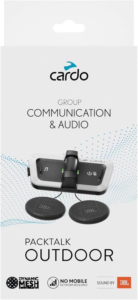 Cardo Packtalk Outdoor Helmet Communication System for Skiing, Snowboarding, Mountain Biking, Cycling and Other Outdoor Activities