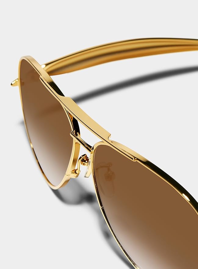 Retro Gold Aviator Sunglasses for Women Men, 2025 Metal Oversized 70s Aviators Sun Glasses